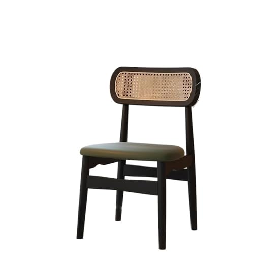CHENGAIJIAN Esszimmerstühle, Retro Esszimmerstuhl mit Rattan-Rückenlehne Massivholzhocker Küchen- & Esszimmerstühle von CHENGAIJIAN