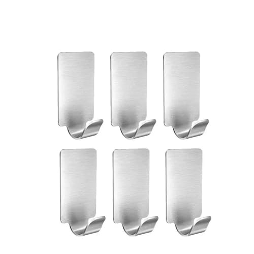 CHENGAIJIAN Garderobenständer Wandhalterung 6 Stück kleine Klebehaken, selbstklebende Edelstahl-Haken for Aufhängen von Wänden, Mänteln, Handtüchern, Schlüsseln, Taschen, Küche und Zuhause von CHENGAIJIAN