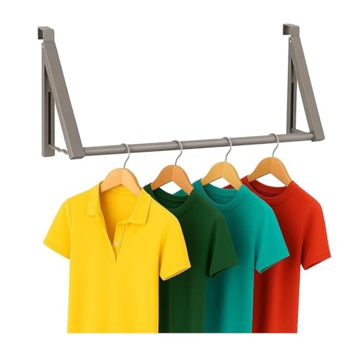 CHENGAIJIAN Garderobenständer Wandhalterung Faltbarer Türhänger for Handtücher, Mäntel und Kleidung – Organizer for Schlafzimmer, Badezimmer, Büro(Gray) von CHENGAIJIAN