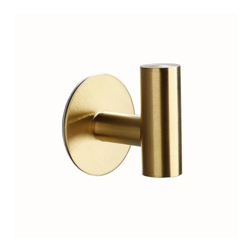 CHENGAIJIAN Garderobenständer Wandhalterung Goldener gebürsteter selbstklebender Wandhaken - Badezimmerregal for Zuhause, moderne Kleiderbügel(Gold) von CHENGAIJIAN