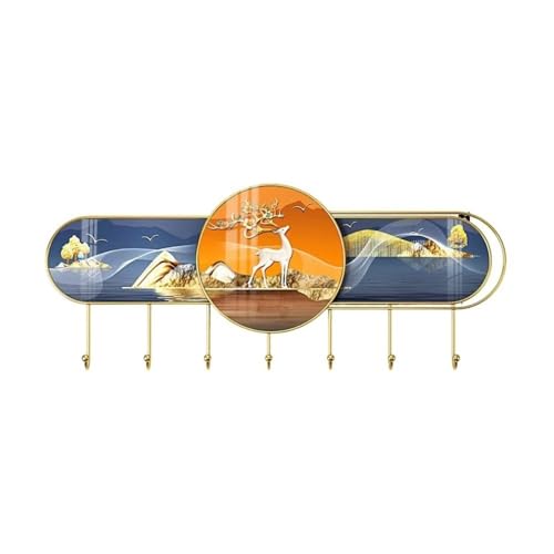 CHENGAIJIAN Garderobenständer Wandhalterung Türhaken aus Eisen for Eingangsbereich und Schlafzimmer – dekorative Kleiderbügel(Orange,70cm) von CHENGAIJIAN