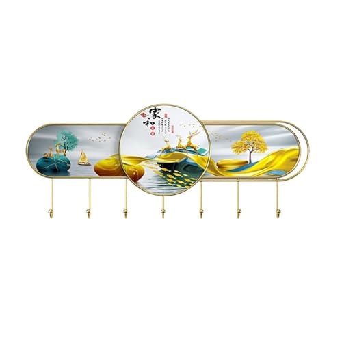 CHENGAIJIAN Garderobenständer Wandhalterung Türhaken aus Eisen for Eingangsbereich und Schlafzimmer – dekorative Kleiderbügel(Yellow,70cm) von CHENGAIJIAN
