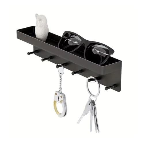 CHENGAIJIAN Garderobenständer Wandhalterung Wandregal-Organizer, Schlüsselhalter, Geschirraufhänger, Küchenregal, Badezimmer, 6 Haken(Black) von CHENGAIJIAN