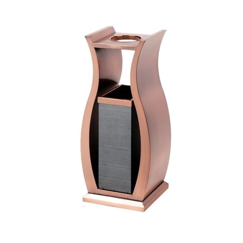 CHENGAIJIAN Mülleimer Edelstahl-Mülleimer mit Aschenbecher for Hotellobby, Büro, Gewerbe(Rose gold) von CHENGAIJIAN