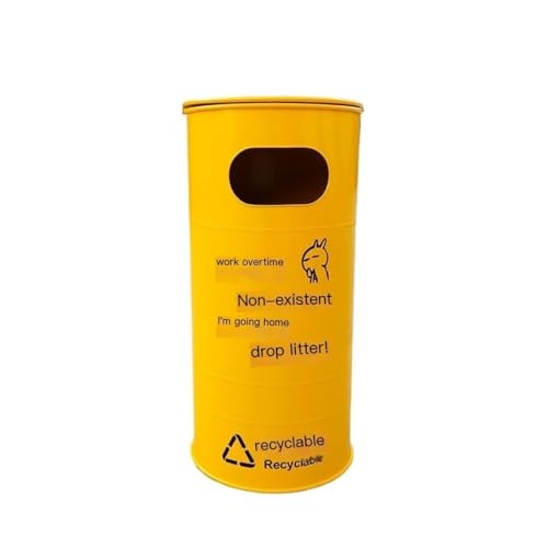 CHENGAIJIAN Mülleimer Eisen Kreativer Mülleimer Moderne Mode Kleiner Mülleimer Mehrfarbig(Yellow) von CHENGAIJIAN