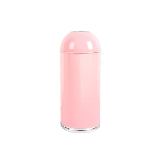 CHENGAIJIAN Mülleimer Kommerzieller Mülleimer for Büro, Fitnessstudio, Café – runder Mülleimer aus Edelstahl(Pink,L) von CHENGAIJIAN