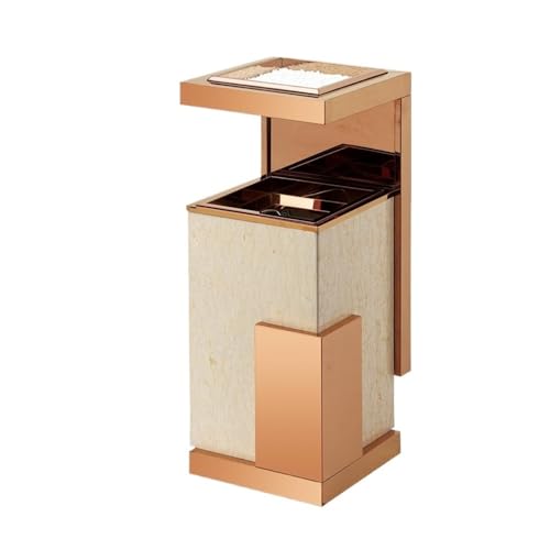 CHENGAIJIAN Mülleimer Marmor-Mülleimer aus Edelstahl mit Aschenbecher for die Hotellobby im Freien(Rose gold) von CHENGAIJIAN