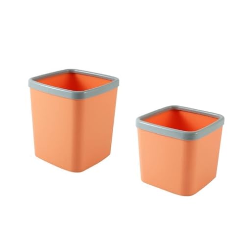 CHENGAIJIAN kleiner Mülleimer 2 Stück Desktop-Mülleimer - Kleiner Abfallkorb for Schlafzimmer, Wohnzimmer, Arbeitsplatte(Orange) von CHENGAIJIAN