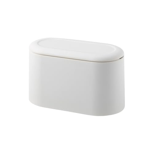CHENGAIJIAN kleiner Mülleimer Desktop-Mülleimer mit Pop-Up-Deckel, kleiner Mülleimer for Drücken for Zuhause/Büro(White) von CHENGAIJIAN