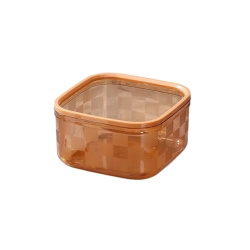 CHENGAIJIAN kleiner Mülleimer Desktop Press Mülleimer mit Deckel for Wohnzimmer & Büro – Kompakt & Stilvoll(Orange,S) von CHENGAIJIAN