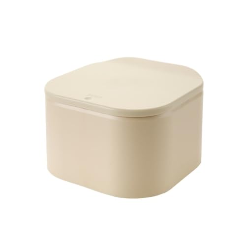 CHENGAIJIAN kleiner Mülleimer Kleiner Mülleimer mit Druckknopf-Pop-Up-Deckel for Schreibtisch, Couchtisch und Wohnzimmer(Beige) von CHENGAIJIAN