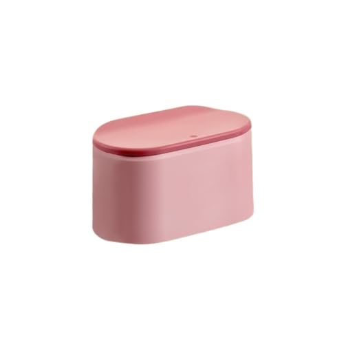 CHENGAIJIAN kleiner Mülleimer Kleiner abgedeckter Mülleimer, bunter Mini-Abfalleimer for Büro, Wohnzimmer und Couchtisch(Pink) von CHENGAIJIAN