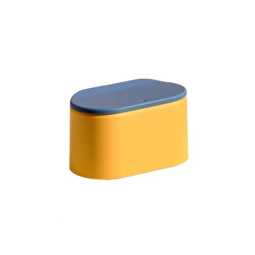 CHENGAIJIAN kleiner Mülleimer Kleiner abgedeckter Mülleimer, bunter Mini-Abfalleimer for Büro, Wohnzimmer und Couchtisch(Yellow) von CHENGAIJIAN