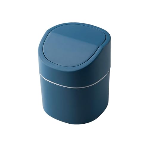 CHENGAIJIAN kleiner Mülleimer Mini-Mülleimer mit Deckel, süßer kleiner Abfalleimer for Schreibtisch, Schlafzimmer, Büro(Blue) von CHENGAIJIAN