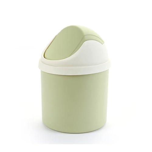 CHENGAIJIAN kleiner Mülleimer Mini-Mülleimer mit Klappdeckel, kleiner abgedeckter Abfalleimer for Schreibtisch, Home Office(Green) von CHENGAIJIAN