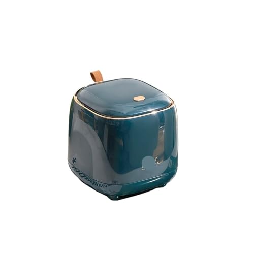 CHENGAIJIAN kleiner Mülleimer Mini-Mülleimer mit Touch-Open-Funktion for den Schreibtisch – kleiner, abgedeckter Mülleimer for Büro/Zuhause(Blue) von CHENGAIJIAN