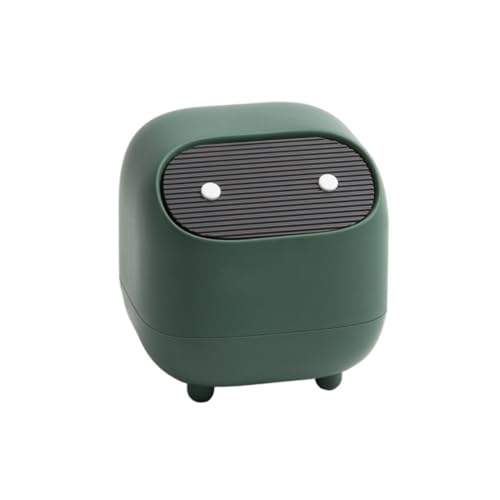 CHENGAIJIAN kleiner Mülleimer Mini-Tisch-Mülleimer mit Deckel, Büro-Abfalleimer mit Druckverschluss for den Schreibtisch(Green) von CHENGAIJIAN