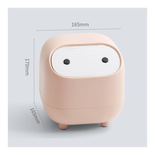 CHENGAIJIAN kleiner Mülleimer Mini-Tisch-Mülleimer mit Deckel, Büro-Abfalleimer mit Druckverschluss for den Schreibtisch(Pink) von CHENGAIJIAN