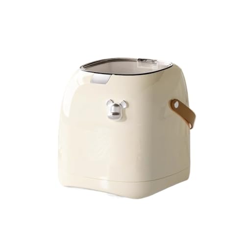 CHENGAIJIAN kleiner Mülleimer Press-Typ Desktop Mülleimer mit Deckel, Kleiner Haushaltszylinder Mülleimer for die Arbeitsplatte(Beige) von CHENGAIJIAN