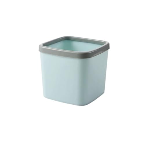CHENGAIJIAN kleiner Mülleimer Quadratischer Mini-Mülleimer for den Schreibtisch mit Druckring for Büro und Zuhause(Blue,L) von CHENGAIJIAN
