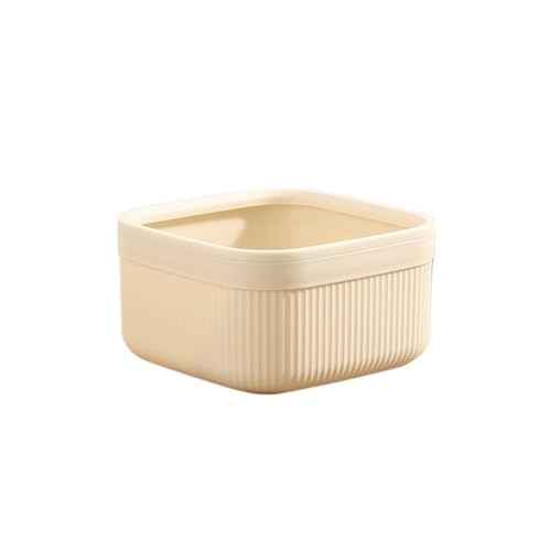 CHENGAIJIAN kleiner Mülleimer Quadratischer Schreibtisch-Papierkorb – Kleiner Büro-Papierkorb, Cream Breeze(S) von CHENGAIJIAN