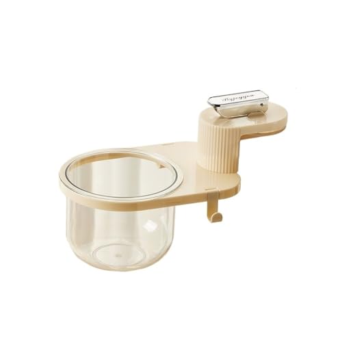 CHENGAIJIAN kleiner Mülleimer Rotierender Schreibtisch-Mülleimer – Mini-Abfalleimer mit Saugnapf for Zuhause und Büro(Beige) von CHENGAIJIAN
