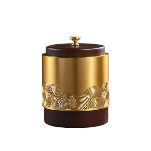 CHENGAIJIAN kleiner Mülleimer Runder Schreibtisch-Mülleimer mit Deckel – Kleiner Aufbewahrungseimer for Zuhause und Büro(Dark brown) von CHENGAIJIAN