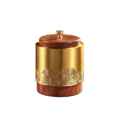 CHENGAIJIAN kleiner Mülleimer Runder Schreibtisch-Mülleimer mit Deckel – Kleiner Aufbewahrungseimer for Zuhause und Büro(Light brown) von CHENGAIJIAN