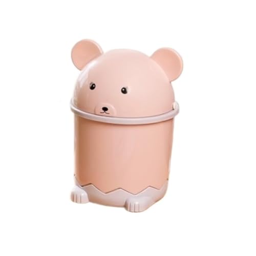 CHENGAIJIAN kleiner Mülleimer Schreibtisch-Mülleimer mit Deckel – Kleiner Papierkorb for Zuhause und Büro(Pink) von CHENGAIJIAN