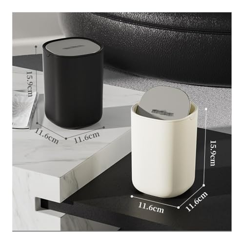 CHENGAIJIAN kleiner Mülleimer Schreibtisch-Mülleimer mit Klappdeckel – Kleiner Mülleimer mit Deckel for Zuhause und Büro(Black) von CHENGAIJIAN
