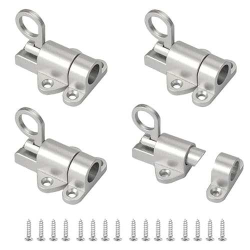 4 Stück Federriegel Automatische Türriegel mit Schraube Federverriegelung Riegelschloss Schlossriegel mit Feder Schieberiegel Verriegelung für Holztüren, Fenster, Schranktüren von CHENGCKJ