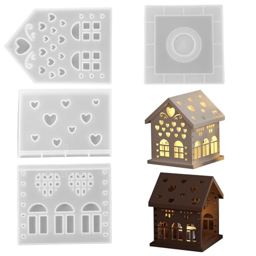 Silikonform Haus, 3D Gießformen Häuser Gipsform Haus zum Gießen mit Herz Gießformen Häuserkranz Silikonform Kerzenhalter Giessform Silikon Gips zum Gießen Formen Silikonform Haus, 3D Gießformen Häuser Gipsform Haus zum Gießen mit Herz Gießformen Häuserkranz Silikonform Kerzenhalter Giessform Silikon Gips zum Gießen Formen von CHENGCKJ