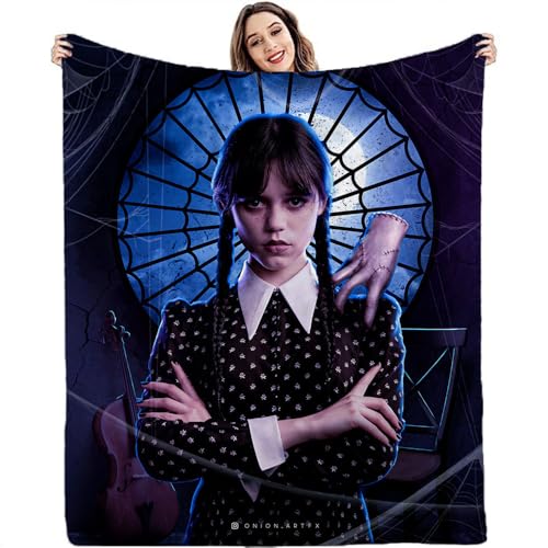 CHENGHUO Addams Family Kuscheldecke Flauschig,Wednes Decke Fleecedecke Wohndecken Couchdecke Flauschig,TV- Überwurf Tagesdecke Sofadecke Blanket (D,220x240) von CHENGHUO