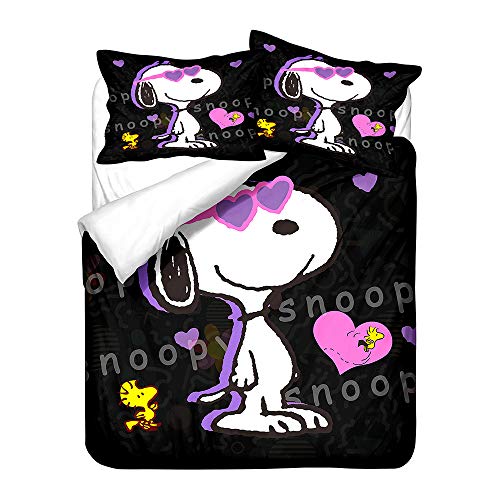 CHENGHUO Bettwäsche-Set S/oopy, Kopfkissenbezug 80 X 80 cm,Mädchen Baby Bettbezug 135 X 200,Bettwaren-Sets Für Kinder Kinderbettwäsche,Kissenbezug (C,155x220cm+80x80cmx1) von CHENGHUO