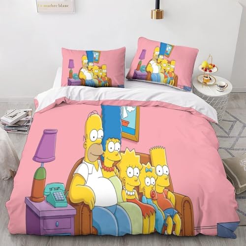 CHENGHUO Sisons Family Bettbezug-Set,Bettwäsche 135x200 2teilig Bettbezug - Bettwäsche-Sets 135 X 200 cm +Kissenbezüge 80x80cm,Anime Deko Für Zimmer (C,135x200cm+80x80cmx1) von CHENGHUO