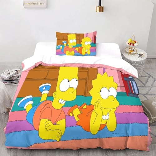 CHENGHUO Sisons Family Bettbezug-Set,Bettwäsche 135x200 2teilig Bettbezug - Bettwäsche-Sets 135 X 200 cm +Kissenbezüge 80x80cm,Anime Deko Für Zimmer (D,155x220cm+80x80cmx1) von CHENGHUO