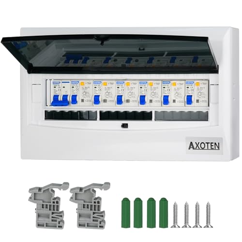 CHENGPI Aufputz Verteilerkasten mit 2P AC Miniatur-Leistungsschalter und 1P+ N Leckschalter,Verteilerdose mit Null Massebalken für Die Verdrahtung - 18 Module von CHENGPI