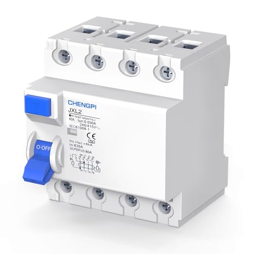 CHENGPI FI Schalter,fi Schutzschalter Typ A 40A 30mA /4-Pol/Fehlerstromschutzschalter Allstromsensitiver Schutzschalter Automat Sicherun von CHENGPI