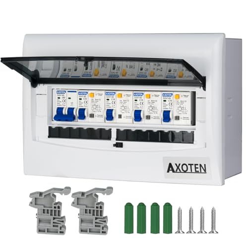 CHENGPI Verdeckte Verteilerkasten mit 2P AC Miniaturschutzschalter und 1P+ N Leckschalter,Verteilerdose mit Null Massebalken für Die Verdrahtung - 12 Module CHENGPI Verdeckte Verteilerkasten mit 2P AC Miniaturschutzschalter und 1P+ N Leckschalter,Verteilerdose mit Null Massebalken für Die Verdrahtung - 12 Module von CHENGPI