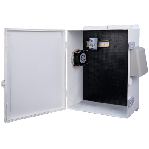 CHENGPI Verteilerdose,ABS-Kunststoffgehäuse Verteilerschrank Industriegehäuse Schaltkasten,Aufputz-Abzweigkasten,IP65 Wasserdicht Elektrische Abzweigdose Ausgestattet mit Ventilator - 460x320x160 MM von CHENGPI