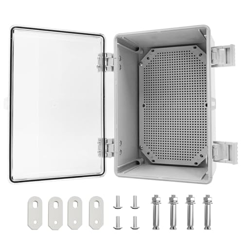 CHENGPI Verteilerdose,Verteilerschrank Industriegehäuse Schaltkasten,IP65 Elektrische Abzweigdose,Transparente Abdeckung Installationsgehäuse,ABS-Kunststoffgehäuse mit Schloss,300x250x170MM von CHENGPI