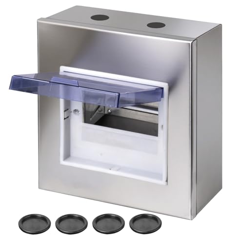 CHENGPI Wasserdichter Verteilerkasten für den Außenbereich,Edelstahl Wasserdichter Schaltschrank Innen，Edelstahl 304 Schaltschrank Verteilerkästen | 6 Module von CHENGPI