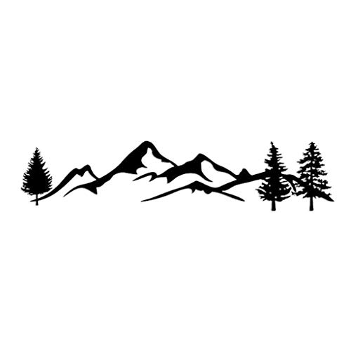 CHENGSE Autoaufkleber, SUV RV Camper Offroad 1 Stück 100cm Schwarz/Weiß Baum Mountain Car Decor PET Reflektierende Wald Auto Aufkleber Aufkleber - Schwarz - 100.8×20.4cm/39.69×8.03inches von LLWQuanZSS