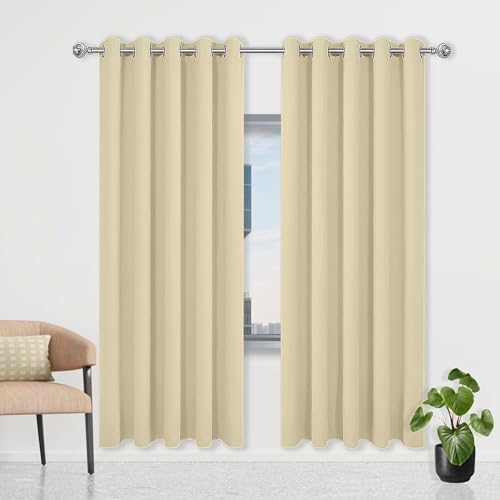 CHENGTT Gardinen Blickdicht 100 x 210 cm Thermo Vorhang Gegen Kälte Und Hitze Vorhang Verdunkelung Blackout mit Ösen, Waschbar für Büros Wohnzimmer Schlafzimmer, Creme Farben CHENGTT Gardinen Blickdicht 100 x 210 cm Thermo Vorhang Gegen Kälte Und Hitze Vorhang Verdunkelung Blackout mit Ösen, Waschbar für Büros Wohnzimmer Schlafzimmer, Creme Farben von CHENGTT