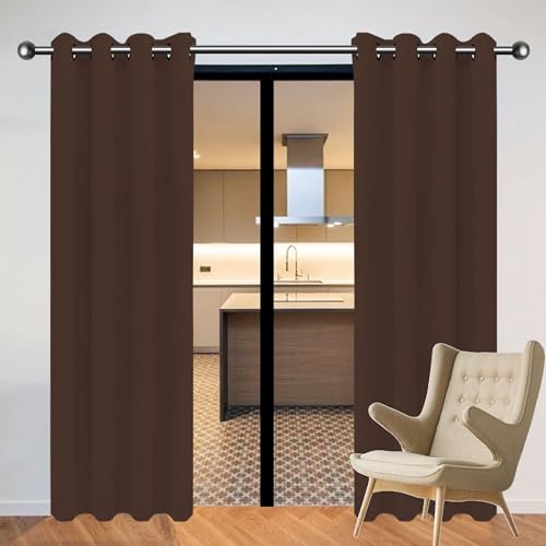 CHENGTT Gardinen mit Kräuselband Blickdicht Vorhänge 184 x 185 cm Wärmeisolierend Kälteschutz Sonnenschutz Verdunkelung Gardinen Wohnzimmer mit Ösen, Waschbar für Wohnzimmer, braun CHENGTT Gardinen mit Kräuselband Blickdicht Vorhänge 184 x 185 cm Wärmeisolierend Kälteschutz Sonnenschutz Verdunkelung Gardinen Wohnzimmer mit Ösen, Waschbar für Wohnzimmer, braun von CHENGTT