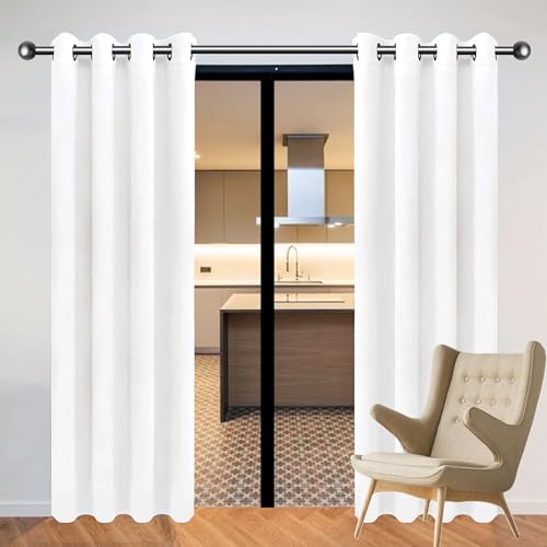 CHENGTT Gardinen mit Kräuselband Blickdicht Vorhänge 188 x 181 cm Wärmeisolierend Kälteschutz Sonnenschutz Verdunkelung Gardinen Wohnzimmer mit Ösen, Waschbar für Wohnzimmer, Weiß CHENGTT Gardinen mit Kräuselband Blickdicht Vorhänge 188 x 181 cm Wärmeisolierend Kälteschutz Sonnenschutz Verdunkelung Gardinen Wohnzimmer mit Ösen, Waschbar für Wohnzimmer, Weiß von CHENGTT