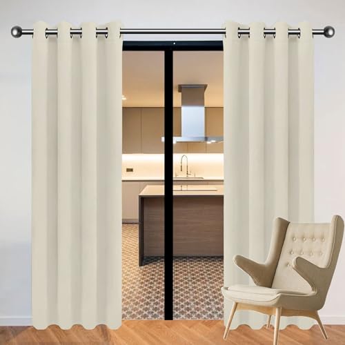 CHENGTT Gardinen mit Kräuselband Blickdicht Vorhänge 188 x 189 cm Wärmeisolierend Kälteschutz Sonnenschutz Verdunkelung Gardinen Wohnzimmer mit Ösen, Waschbar für Wohnzimmer, Beige CHENGTT Gardinen mit Kräuselband Blickdicht Vorhänge 188 x 189 cm Wärmeisolierend Kälteschutz Sonnenschutz Verdunkelung Gardinen Wohnzimmer mit Ösen, Waschbar für Wohnzimmer, Beige von CHENGTT