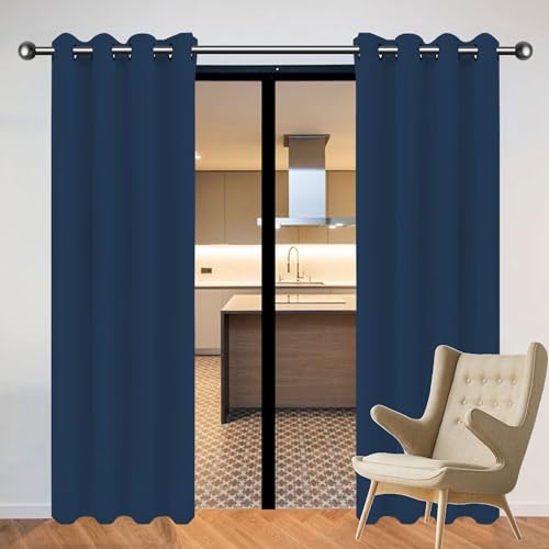 CHENGTT Gardinen mit Kräuselband Blickdicht Vorhänge 192 x 176 cm Wärmeisolierend Kälteschutz Sonnenschutz Verdunkelung Gardinen Wohnzimmer mit Ösen, Waschbar für Wohnzimmer, Dunkelblau CHENGTT Gardinen mit Kräuselband Blickdicht Vorhänge 192 x 176 cm Wärmeisolierend Kälteschutz Sonnenschutz Verdunkelung Gardinen Wohnzimmer mit Ösen, Waschbar für Wohnzimmer, Dunkelblau von CHENGTT
