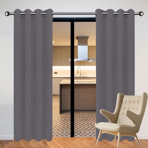 CHENGTT Gardinen mit Kräuselband Blickdicht Vorhänge 202 x 174 cm Wärmeisolierend Kälteschutz Sonnenschutz Verdunkelung Gardinen Wohnzimmer mit Ösen, Waschbar für Wohnzimmer, Dunkelgrau CHENGTT Gardinen mit Kräuselband Blickdicht Vorhänge 202 x 174 cm Wärmeisolierend Kälteschutz Sonnenschutz Verdunkelung Gardinen Wohnzimmer mit Ösen, Waschbar für Wohnzimmer, Dunkelgrau von CHENGTT