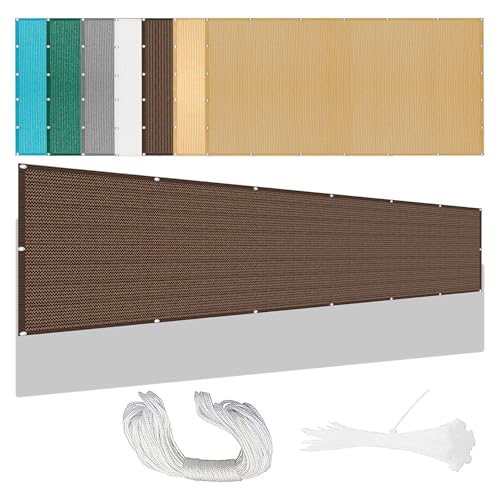 Sonnensegel Atmungsaktiv 393 x 425 cm Rechteckig Atmungsaktiv Sonnenschutz Windschutz Rechtwinklig Markise mit Spannseilen mit Ösen für Patio Hinterhof Rasengarten, braun von CHENGTT